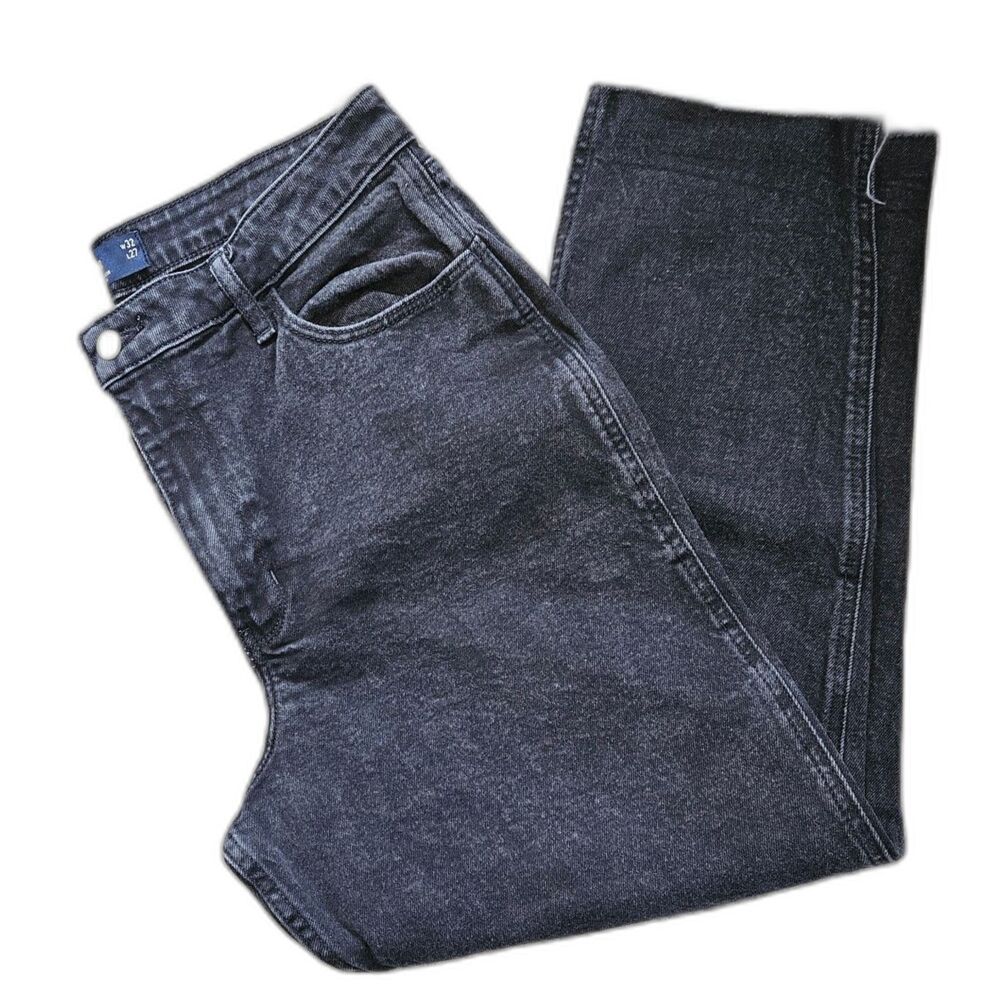 Hollister Frayed Ankle Black Denim Ultra High-Rise Mom Jean 15R